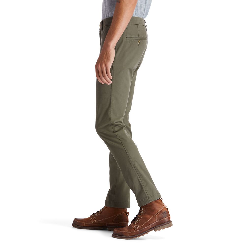 Timberland Παντελονια Ανδρικα Ελιά - Sargent Lake Slim Stretch Chino - Greece 5043296-CU